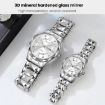 SKMEI Women's Silver Gold Strap Watch, Diamond Case, Green Dial, Waterproof - 6