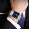 SKMEI 9361 Gold Steel Strap Square Quartz Watch - Business Casual - 9