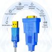 DTECH DT-5011 USB 2.0 to RS232 Serial Adapter Cable, 0.5m, LED Indicator - 8