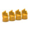 Yellow 4pcs Car Gesture Valve Tire Decorative Rubber Cap Set - 1