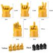 Yellow 4pcs Car Gesture Valve Tire Decorative Rubber Cap Set - 2
