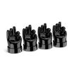 4pcs Car Gesture Valve Tire Caps - Black OK Decorative Rubber Set - 1