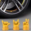 4pcs Car Gesture Valve Tire Caps - Black OK Decorative Rubber Set - 6