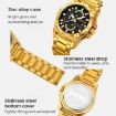 SKMEI 2399 Men's Quartz Watch - Black Gold Steel Band, Business Casual - 5