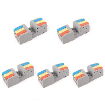 3 In 3 Out Terminal Block Push-type Junction Box 5pcs (KV232-3PC) - 1