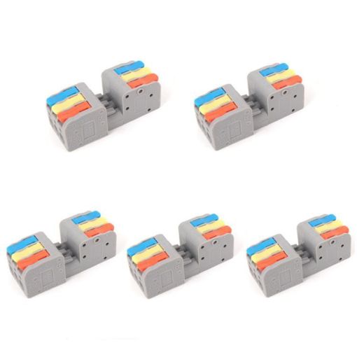 3 In 3 Out Terminal Block Push-type Junction Box 5pcs (KV232-3PC) - 1