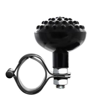 Black-Massage Car Steering Wheel Booster - Non-Slip One-Hand Turning Ball - 1
