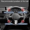 Black-Massage Car Steering Wheel Booster - Non-Slip One-Hand Turning Ball - 7