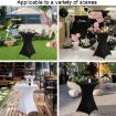 Green Stretch Polyester Cocktail Bar Table Cover - 70x110cm for Weddings - 9