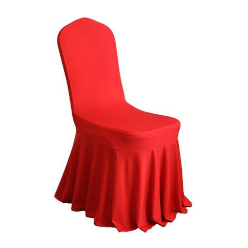 Red Spandex Stretch Chair Cover for Hotel Wedding Decoration - 1