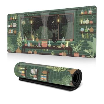 Cute Frog Mouse Pad - Green Non-Slip Desk Mat for Computer 300x600mm - 1