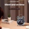 LED Screen Alarm Clock - 12/24H, Loud Metal, Night Light, Plug-In (White) - 3