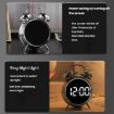 LED Screen Alarm Clock - 12/24H, Loud Metal, Night Light, Plug-In (White) - 4