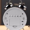 LED Screen Alarm Clock - 12/24H, Loud Metal, Night Light, Plug-In (White) - 6