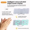RGB 3D Digital Clock: Voice Control, Adjustable Brightness, Temp & Remote - 8