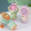 Pink Cartoon Rabbit Desktop & Handheld Fan - USB Charging, Adjustable Wind - 4