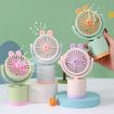 Light Blue Cartoon Rabbit USB Desktop & Handheld Fan, Adjustable Wind Direction - 2