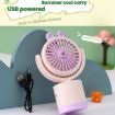 Light Blue Cartoon Rabbit USB Desktop & Handheld Fan, Adjustable Wind Direction - 9