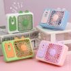 Pink Cartoon Kitten Camera Handheld Rechargeable Fan with Stand - 4