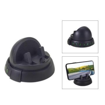 Dashboard Car Phone Holder with Glow-in-the-Dark Parking Number Plate - 1