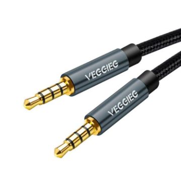 VegGieg 5m Braided 3.5mm Aux Audio Cable Male to Male for Stereo & Phone - 1