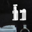 Adhesive Hook Rack for Razors & Beauty Tools, 3pcs Pack, White - 5