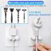 Wall-Mounted No-Drill Shaver Organizer Razor Hook 3pcs Pack Blue - 4