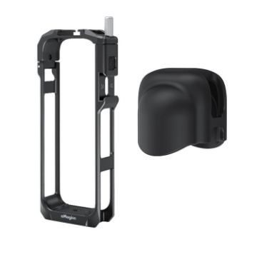 Insta360 X5 Metal Cage: Wind Noise Reduction & Shockproof Mount (Black) - 1