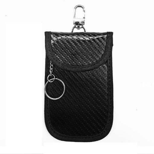 RFID Blocking Car Key Holder - Anti-Skimming Carbon Fiber Case, Small - 1