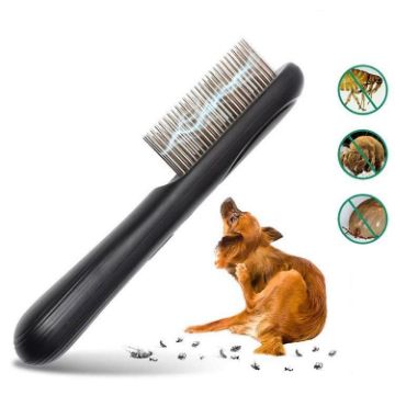 PaiPaitek PD166 Pet Flea Control Electronic Comb Brush - Black - 1