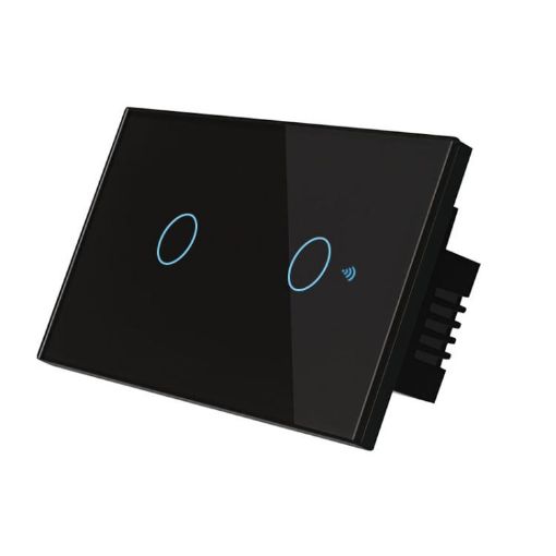 Model 120 US Gauge Graffiti Smart WIFI Fire Switch, 2-Gang Black - 1