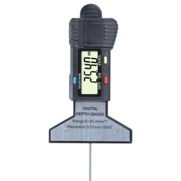 Syntek Digital Depth Ruler 0-25mm Electronic Tire Tread Gauge Black - 1