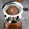 V60 Stainless Steel Coffee Filter with Base, 1-3 Cups, 300-Mesh Pour Over - 3