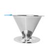 V60 Stainless Steel Coffee Filter with Base, 1-4 Cups, 300-Mesh Pour Over - 1