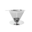 V60 Stainless Steel Coffee Filter with Base, 1-4 Cups, 600-Mesh Pour Over - 1