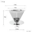 V60 Stainless Steel Coffee Filter with Base, 1-4 Cups, 600-Mesh Pour Over - 2