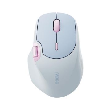 Rapoo MT560 3-Mode Wireless Bluetooth Ergonomic Mouse - Light Blue - 1