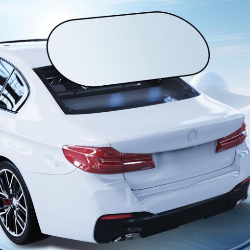 Titanium Silver Car Rear Window Sunshade 100x50cm with Suction Cups - 1