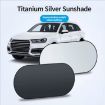 Titanium Silver Car Rear Window Sunshade 100x50cm with Suction Cups - 2