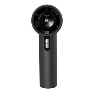 Bladeless Mini Handheld Fan - 100-Gear High Speed, Digital Display (Black) - 1