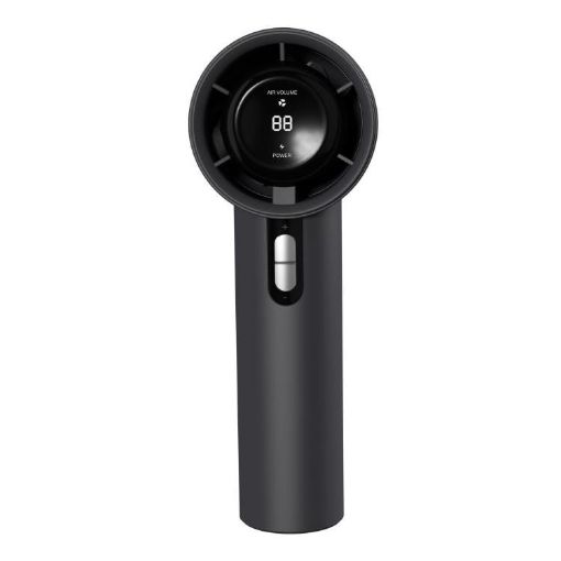 Bladeless Mini Handheld Fan - 100-Gear High Speed, Digital Display (Black) - 1