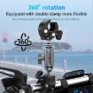 TELESIN Camera Double Clip Clamp 360 Rotating Handlebar Mount Black - 5