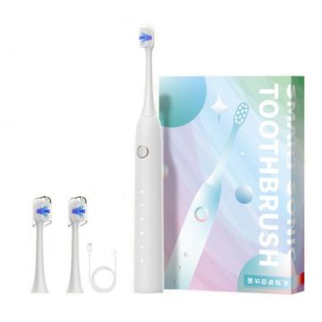 Rechargeable Sonic Electric Toothbrush - Custom Mode, Antibacterial Heads - 1