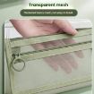 Large Capacity Double-Layer Mesh Pencil Case, Triangular Base, Light Coffee - 6