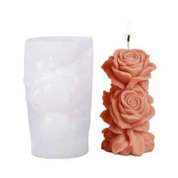 Dream Rose Flower Column Aromatherapy Candle Silicone Mold ZW-343 - 1