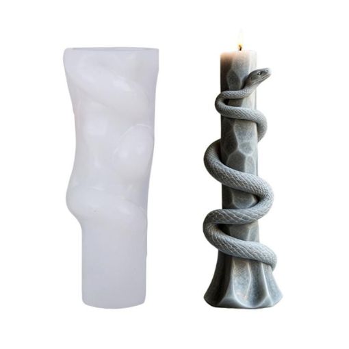 Snake-Shaped Aromatherapy Candle Silicone Mold - Snake Stone Column ZL-982 - 1