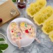 Flower Ice Cream Silicone Mold - 4 Grids, Food-Grade, Yellow Ice Pop Mold - 3