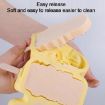Flower Ice Cream Silicone Mold - 4 Grids, Food-Grade, Yellow Ice Pop Mold - 6