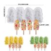Flower Ice Cream Silicone Mold - 4 Grids, Food-Grade, Yellow Ice Pop Mold - 9