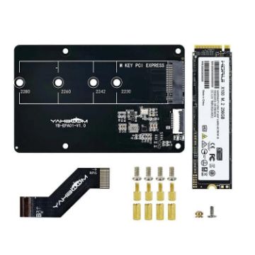 Yahboom PCIe to M.2 Adapter for Raspberry Pi 5 with 256G SSD Expansion - 1